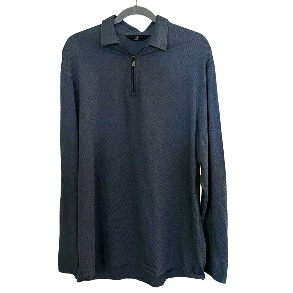 Hart Schaffner Marx Size XL 1/4 Zip Pullover Polo Shirt Blue